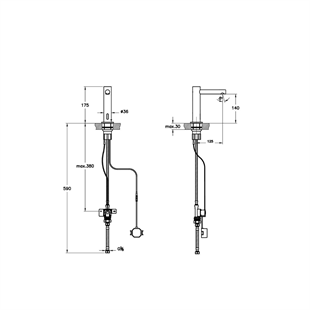 Vitra Origin Temassız Lavabo Bataryası (Pilli - Tek Su Girişli) Fırçalı Nikel