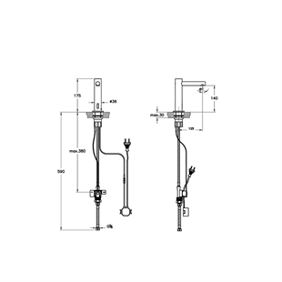Vitra Origin Temassız Lavabo Bataryası (Elektrikli, Tek Su Girişli) Krom