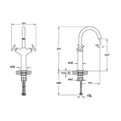 Vitra Origin Classic  Fırçalı Altın Lavabo Bataryası