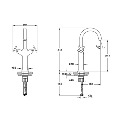 Vitra Origin Classic Mat Siyah Lavabo Bataryası