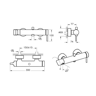 Vitra Origin Banyo Bataryası Fırçalı Nikel