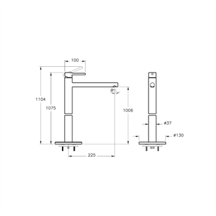 Vitra Origin Monoblok Lavabo Bataryası Fırçalı Nikel