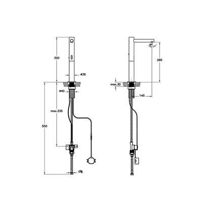 Vitra Origin Temassız Lavabo Bataryası (Çanak) (Pilli - Tek Su Girişli) Mat Siyah
