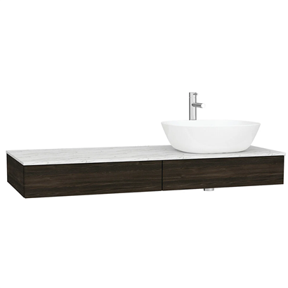 Vitra Origin Tezgah 120 Cm, İki Çekmeceli Sağ Sifon Delikli, Karaağaç