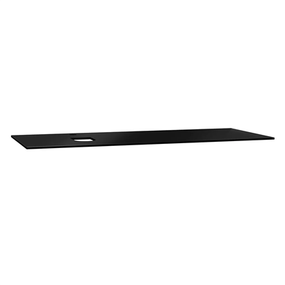 Vitra Origin Üst Tezgah 120 Cm, Cam Armatür Delikli, Sol Sifon Delikli, Siyah