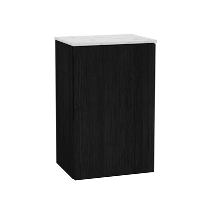 Vitra Origin Yan Dolabı 30 Cm, Kapaklı Hareli Siyah Meşe