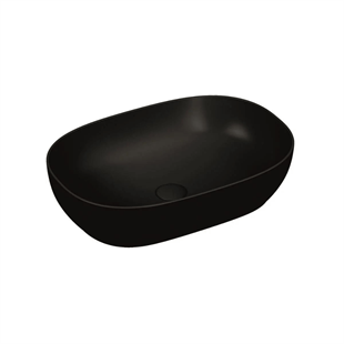 Vitra Outline 59 Cm Mat Siyah Oval Lavabo