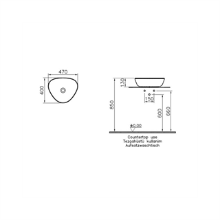 Vitra Plural 47 Cm Mat Yosun Yeşili Alçak Üçgen Çanak Lavabo