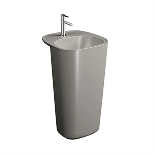 Vitra Plural 50 Cm Mat Bej Taşma Deliksiz Monoblok Lavabo