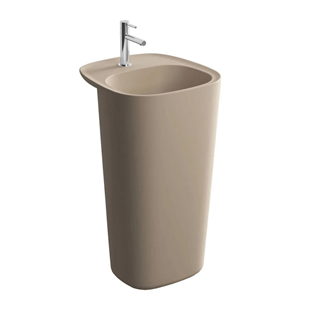 Vitra Plural 50 Cm Mat Kil Beji Taşma Deliksiz Monoblok Lavabo