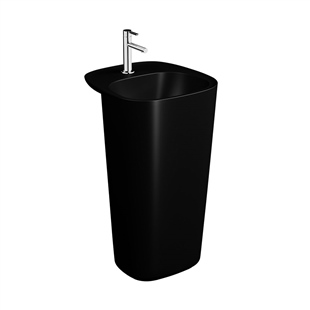 Vitra Plural 50 Cm Mat Siyah Taşma Deliksiz Monoblok Lavabo