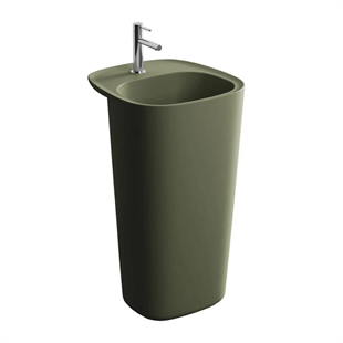 Vitra Plural 50 Cm Mat Yosun Yeşili Taşma Deliksiz Monoblok Lavabo