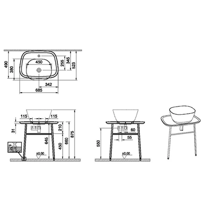 Vitra Plural Lavabo Dolabı 70 Cm, Asma, Alçak Mat Siyah