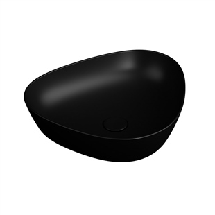Vitra Plural Mat Siyah 47 Cm Üçgen Çanak Lavabo