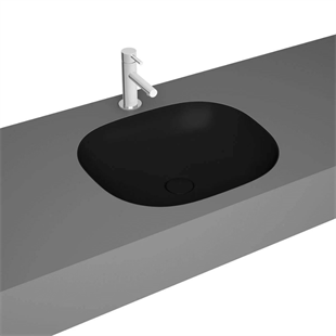 Vitra Plural Mat Siyah Kare Tezgahaltı Lavabo 45 Cm