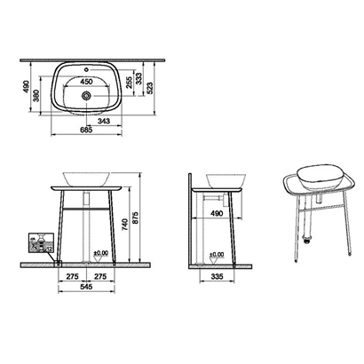 Vitra Plural Serbest Lavabo Dolabı 70 Cm, Yüksek Mat Siyah