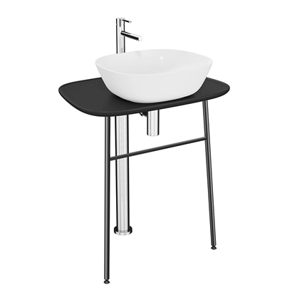 Vitra Plural Serbest Lavabo Dolabı 70 Cm, Yüksek Mat Siyah