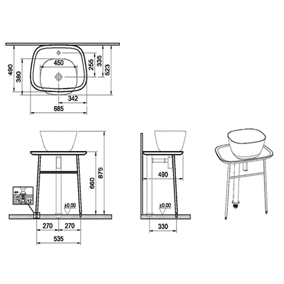 Vitra Plural Serbest Lavabo Dolabı 70 Cm, Alçak Mat Beyaz