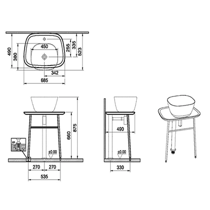 Vitra Plural Serbest Lavabo Dolabı 70 Cm, Alçak Beyaz