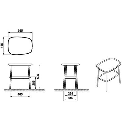Vitra Plural Yan Dolabı 55 Cm Beyaz Seramik, Koyu Meşe