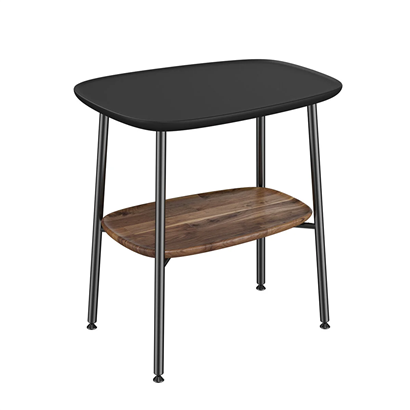 Vitra Plural Yan Dolabı 55 Cm Mat Siyah Seramik, Koyu Meşe