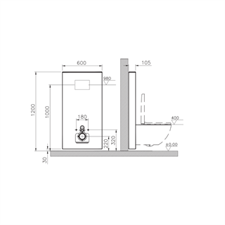 Vitra Renoform Asma Klozetler İçin Taharet Deliksiz Platform, 10.5 Cm Açık Gri