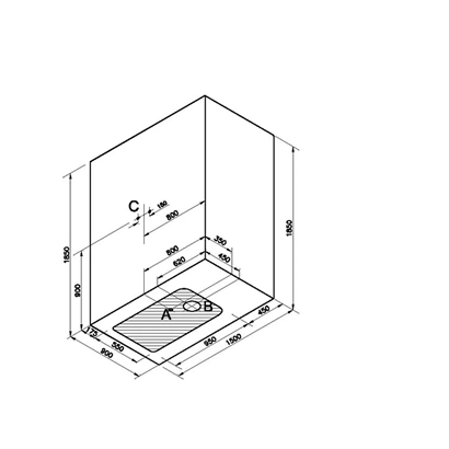 Vitra Roomy Neo Kompakt Sağ Duş Ünitesi Dolap 150x90 cm