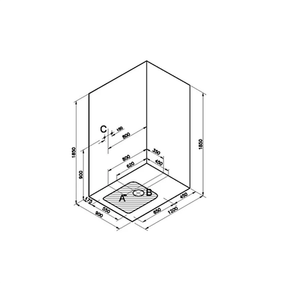 Vitra Roomy Neo Kompakt Sağ Duş Ünitesi Dolap 120x90 cm
