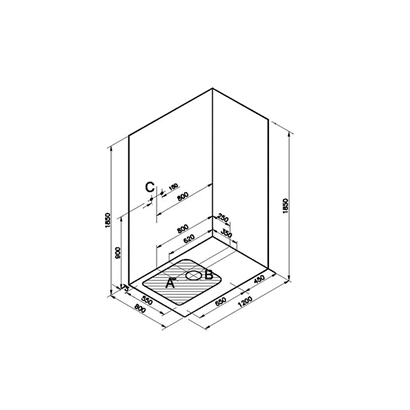 Vitra Roomy Neo Kompakt Sağ U Duvar Duş Ünitesi 120x80 cm