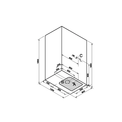 Vitra Roomy Neo Kompakt Sol Duş Ünitesi 120x80 cm