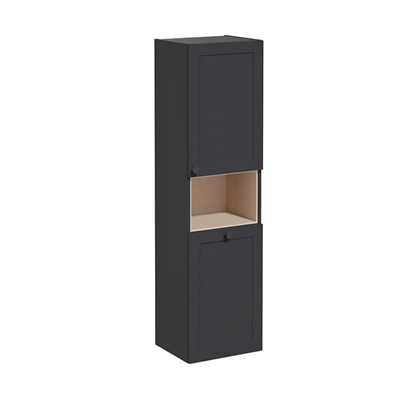Vitra Root Classic Boy Dolabı 40 Cm, Kapaklı, Kısa Çamaşır Sepetli, Mat Grafit, Sağ