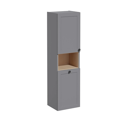 Vitra Root Classic Boy Dolabı 40 Cm, Kapaklı, Kısa Çamaşır Sepetli, Mat Gri, Sol
