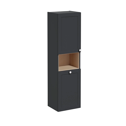 Vitra Root Classic Boy Dolabı 40 Cm, Kapaklı, Kısa Çamaşır Sepetli, Mat Grafit, Sol