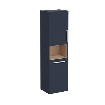 Vitra Root Flat Boy Dolabı 40 Cm, Kapaklı, Kısa Çamaşır Sepetli, Mat Lacivert, Sol