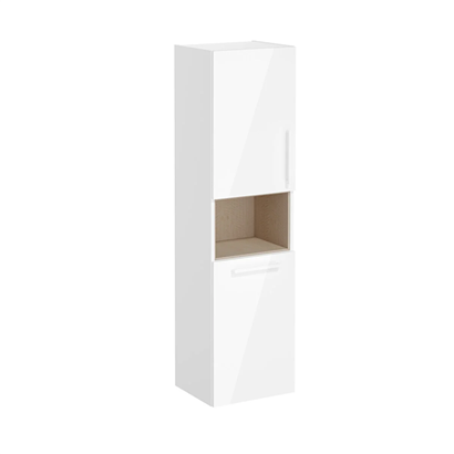 Vitra Root Flat Boy Dolabı 40 Cm, Kapaklı, Kısa Çamaşır Sepetli, Parlak Beyaz, Sol