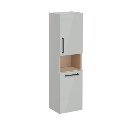 Vitra Root Flat Boy Dolabı 40 Cm, Kapaklı, Kısa Çamaşır Sepetli, Parlak İnci Grisi, Sağ