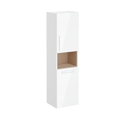 Vitra Root Flat Boy Dolabı 40 Cm, Kapaklı, Kısa Çamaşır Sepetli, Parlak Beyaz, Sağ