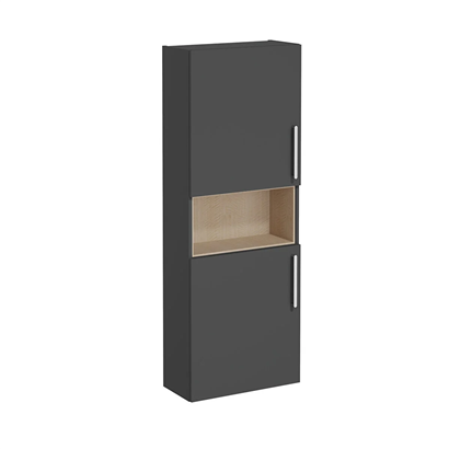 Vitra Root Flat Boy Dolabı 55 Cm, Kapaklı, Dar, Kısa Mat Fırtına Gri