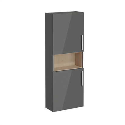 Vitra Root Flat Boy Dolabı 55 Cm, Kapaklı, Dar, Kısa Parlak Antrasit