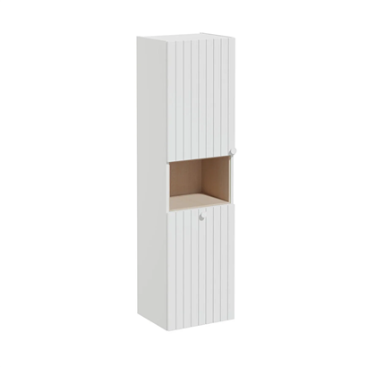 Vitra Root Groove Boy Dolabı 40 Cm, Kapaklı, Kısa Çamaşır Sepetli, Mat Açık Gri, Sol