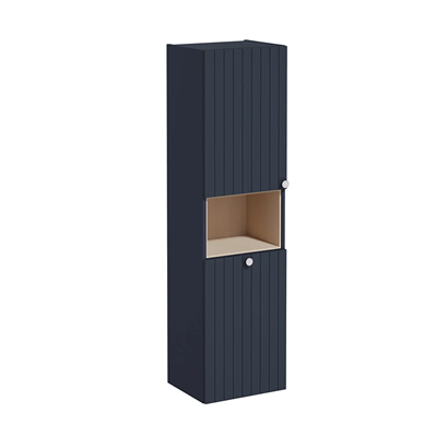 Vitra Root Groove Boy Dolabı 40 Cm, Kapaklı, Kısa Çamaşır Sepetli, Mat Lacivert, Sol