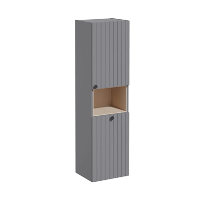Vitra Root Groove Boy Dolabı 40 Cm, Kapaklı, Kısa Çamaşır Sepetli, Mat Gri, Sağ