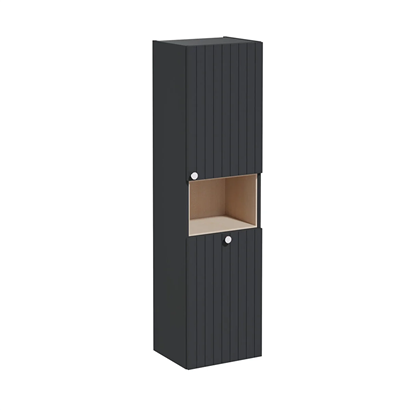 Vitra Root Groove Boy Dolabı 40 Cm, Kapaklı, Kısa Çamaşır Sepetli, Mat Grafit, Sağ