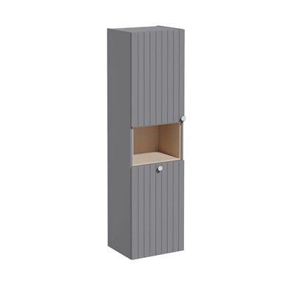 Vitra Root Groove Boy Dolabı 40 Cm, Kapaklı, Kısa Çamaşır Sepetli, Mat Gri, Sol