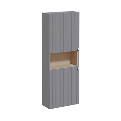Vitra Root Groove Boy Dolabı 55 Cm, Kapaklı, Dar, Kısa Mat Gri