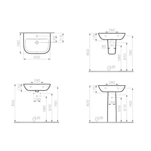 Vitra S20 Standart Lavabo, 60 Cm