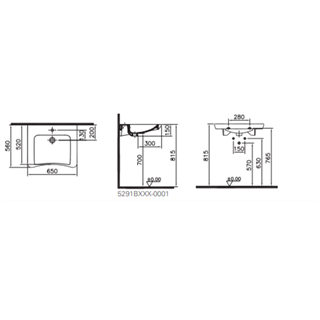 Vitra S20 Özel İhtiyaç Lavabosu, 65 Cm