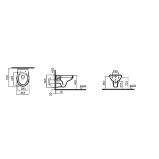 Vitra S20 Round Smoothflush Asma Klozet, 52 Cm