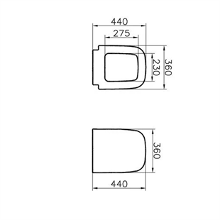 Vitra S20 Square Sök Tak Yavaş Kapanır Klozet Kapağı