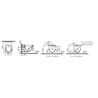 Vitra S40 Smoothflush Asma Klozet, 54 Cm